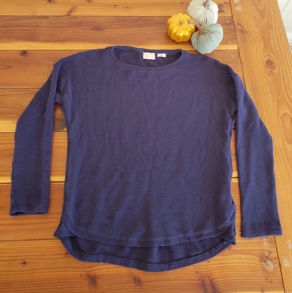 Anthropologie Postmark navy stockinette Pullover